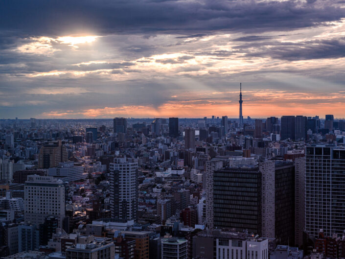 Tokyo Skyline at Dawn: A New Day Begins.